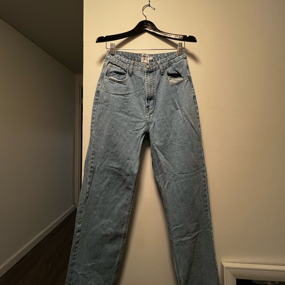 Princess Polly Blue Straight Leg Jeans